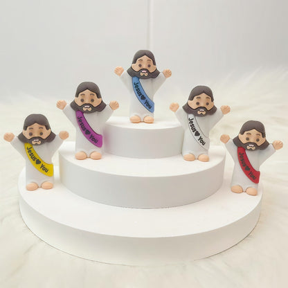 Party Decorations 160-Piece Religious Mini Figure and Banner Set with Mixed Colors and Random Patterns