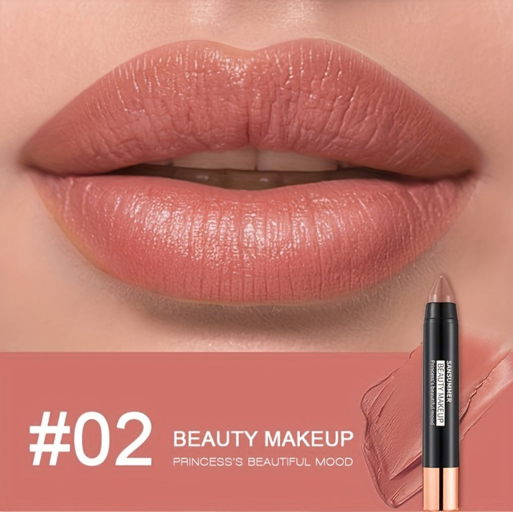 Matte Velvet Crayon Lipstick Gift Box Set 6 Shades Waterproof Long Lasting Highly Pigmented Easy Apply Twist-Up Lip Color for Women All Skin Tones Daily Wear Travel & Gifting