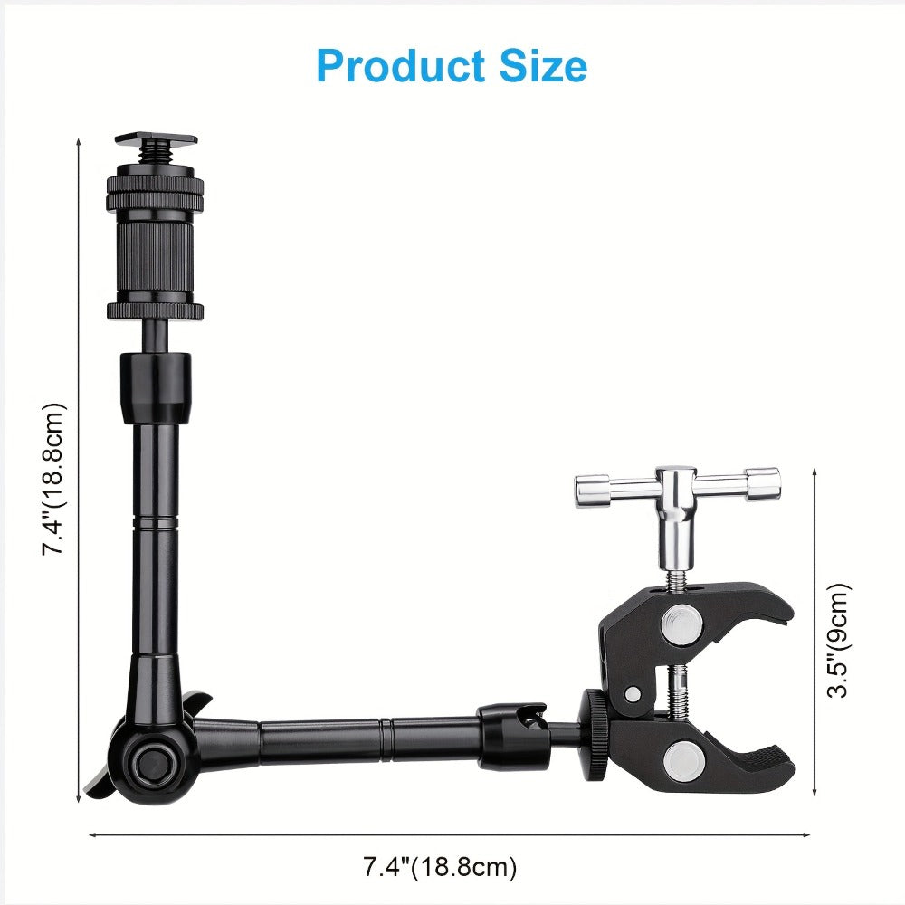 Magic Arm 11 Inch Friction Articulating with Super Clamp, Camera Arm for DSLR, LCD Monitor, LED Light