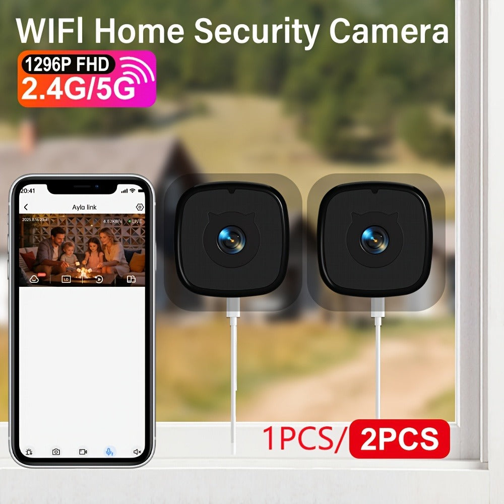 Security Camera 3MP Window Model with Dual-Band WiFi, Full-Color Night Vision and 1, 2 or 4-Pack Options