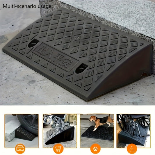 Curb Ramp 2-Pack Portable Heavy Duty Plastic Threshold Ramp Set – Lightweight, Non-Slip, for Low Floor Vehicles, Motorcycles, Wheelchairs, Driveway & Lane Loading – Multiple Height Options (1.18" / 2.75")