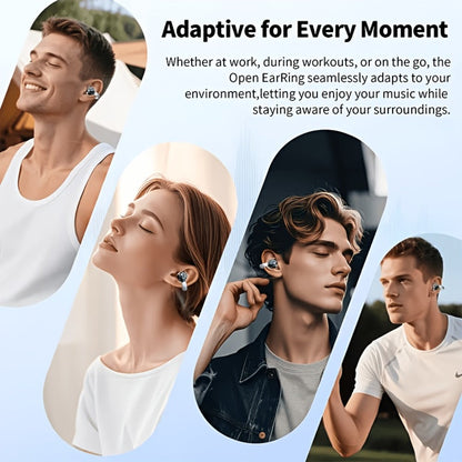 Open-Ear Clip Earphones Bluetooth 5.4 Wireless Earbuds for Glasses Wearers Small Ears Low Latency HD Calls All-Day Comfort Clip-On Open Ear Headphones Purple Black White