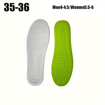 Four-Pair Green Honeycomb Foam Shoe Inserts with Trim Guide and Five EU Size Options from 35 to 46