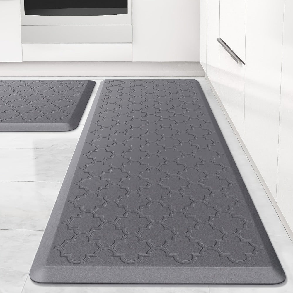 Cushioned Kitchen Standing Mat in Gray or Black with 17.3 x 29.5 and 17.3 x 47-Inch Size Options