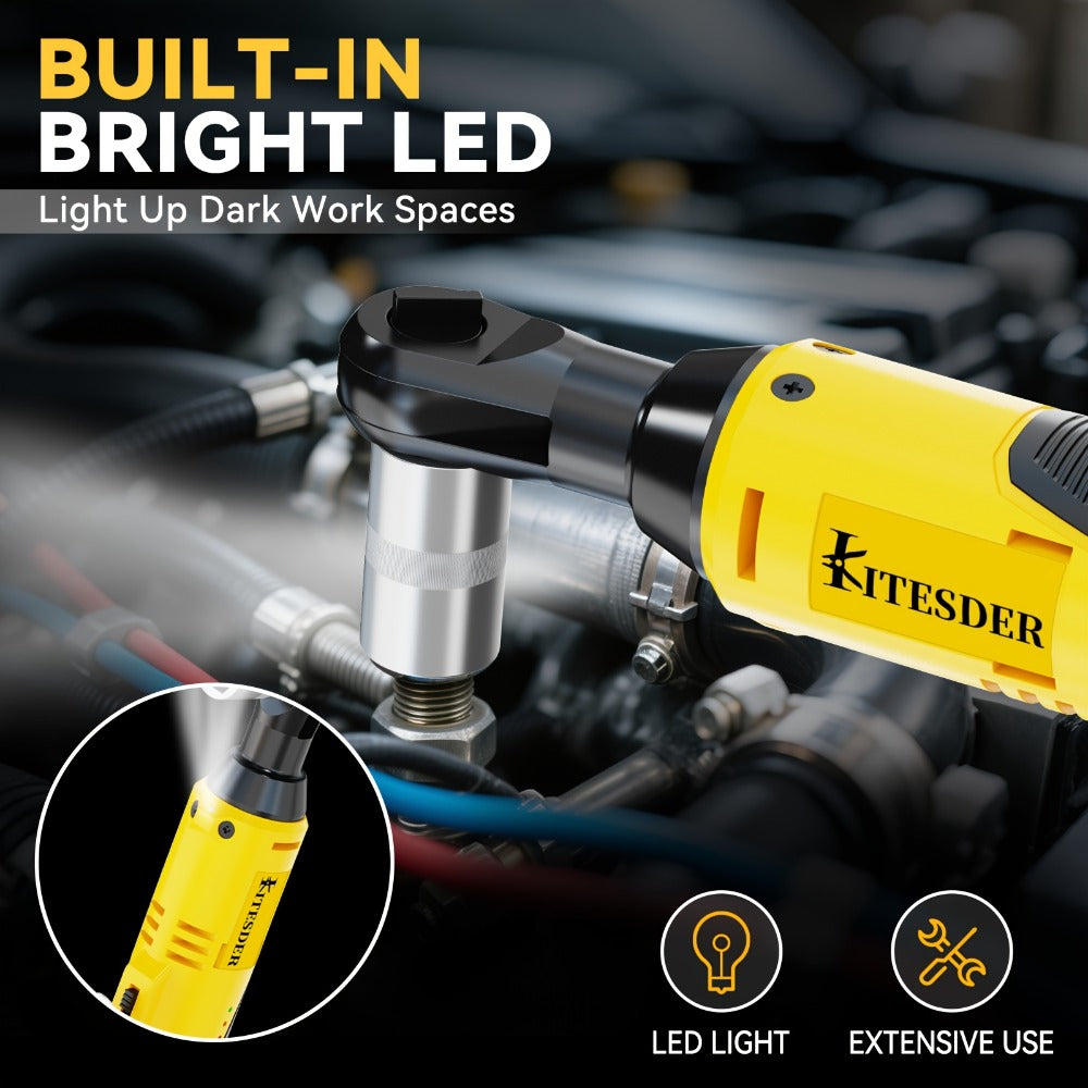 Electric Ratchet Wrench Set 12V Cordless with Lithium Battery, Fast Charge, Variable Speed Trigger