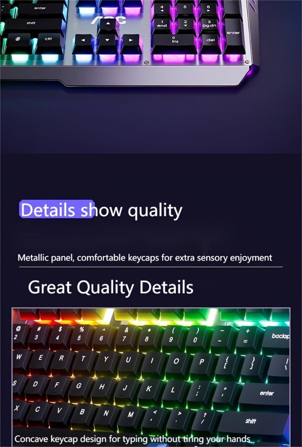 Full-Size 104-Key Wired Gaming Keyboard with Volume Knob in Seven White or Black Options Pictured