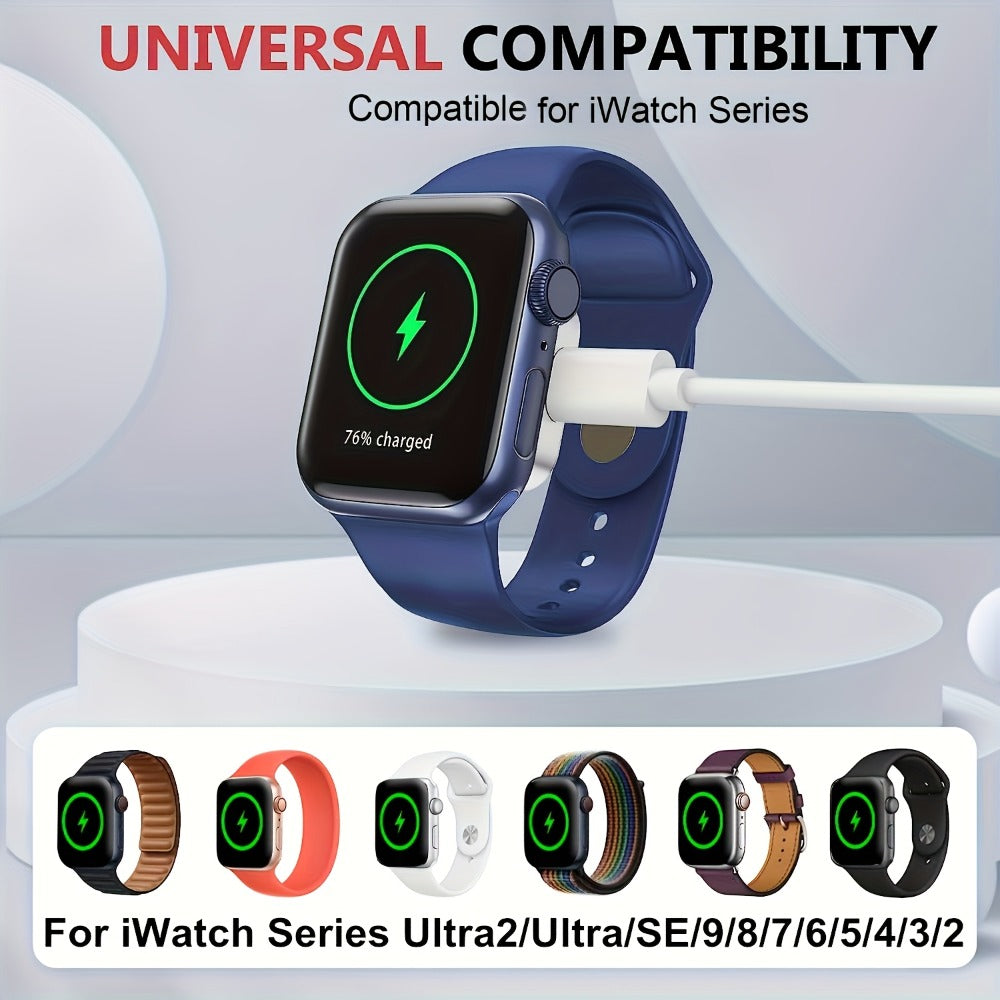 Portable Watch Charging Case with Carabiner, Square Magnetic Cradle and Six Color Checkout Options