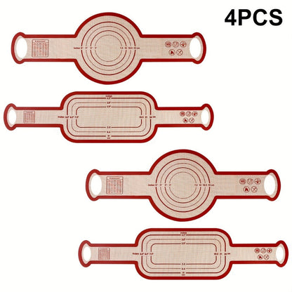 Four-Piece Silicone Bread Sling Set with Long Handles for Dutch Ovens, Sourdough and Loaf Baking