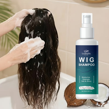 Synthetic Hair Shampoo 2-in-1 Deep Cleansing Revitalizing Moisturizing Detangling | Soak & Rinse Formula for Wigs Hair Extensions Braids | 2-Pack Value Set
