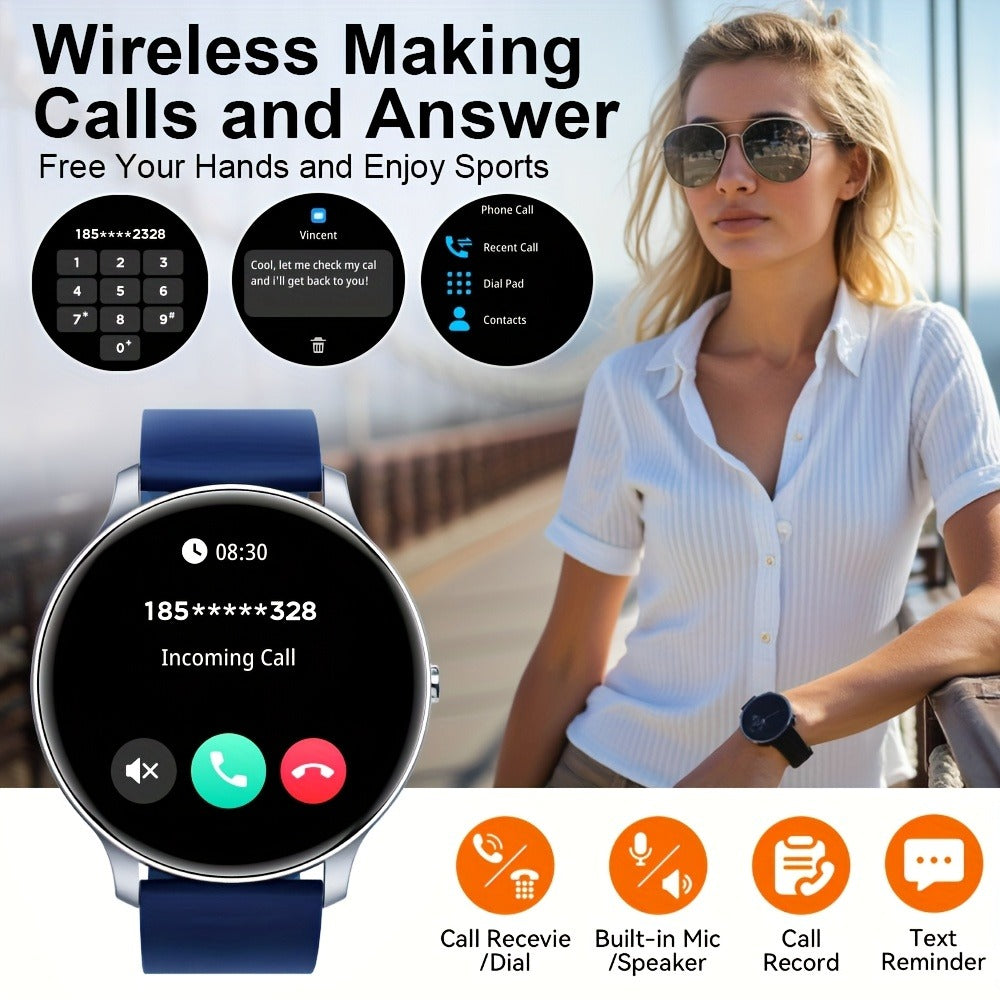 Smartwatch – IP68 Waterproof 1.46" HD – 100+ Sport Modes, Wireless Calling, Music Control, Remote Camera, Sedentary Reminder – Unisex…