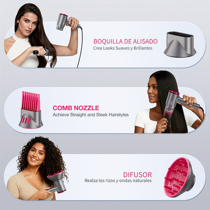 Diffuser Hair Dryer for Curly Hair 1875W Ionic Blow Dryer - Lightweight Compact Professional Frizz Control Fast Drying Styling Tool for Women Men Gray White