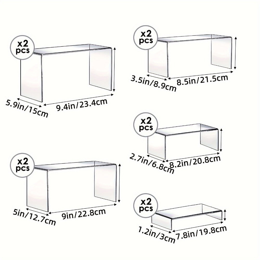 Clear Acrylic Risers Display Stands Set Funko Pop Cupcake Jewelry for Entryways, Bedrooms and Living Spaces