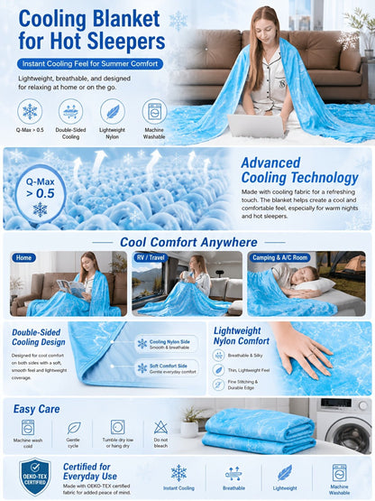 Patterned Double-Sided Summer Blanket with 69 Tie-Dye, Solid, Star and Snowflake Size Options