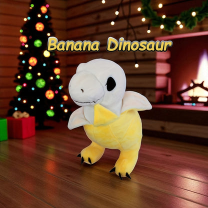 Plush Toy – Yellow Banana Dinosaur 9.5-Inch T-Rex Character with Peekaboo Peel Design for Display