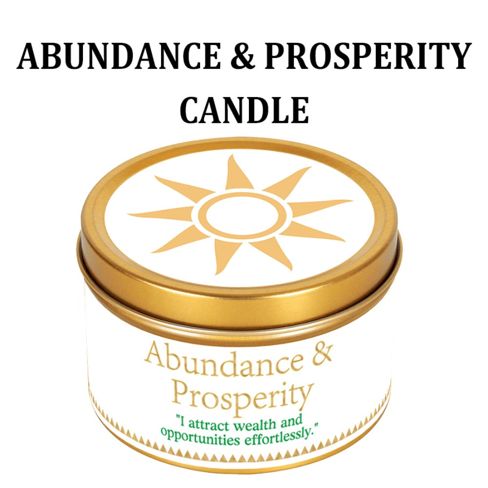 Crystal-Style Tin Candle with Eleven Intention Labels and One- or Two-Piece Checkout Options