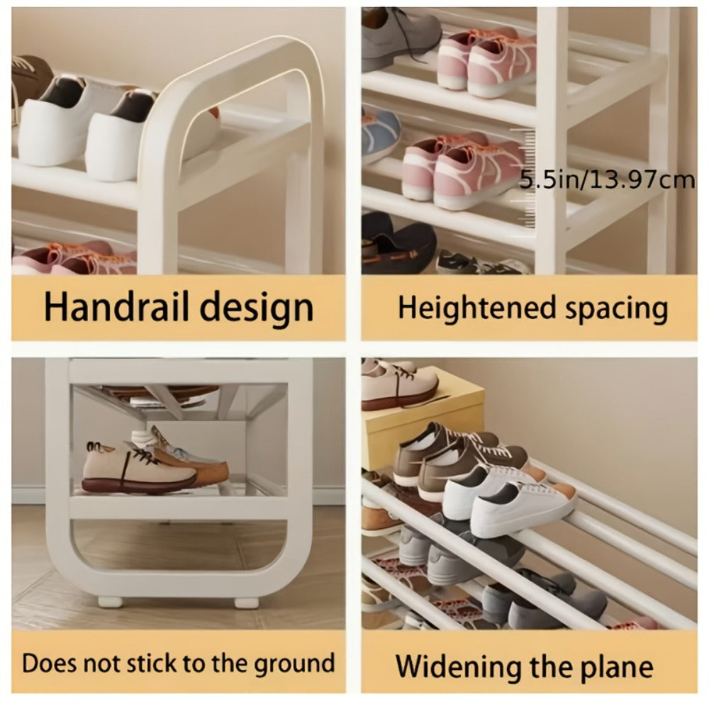 Shoe Storage Organizer 5-Layer Narrow White Rack for Entryway, Closet, Living Room and Door Areas