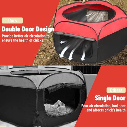 Chicken Brooder Tent Bundle | Chick Playpen Feeder Waterer Perch Kit