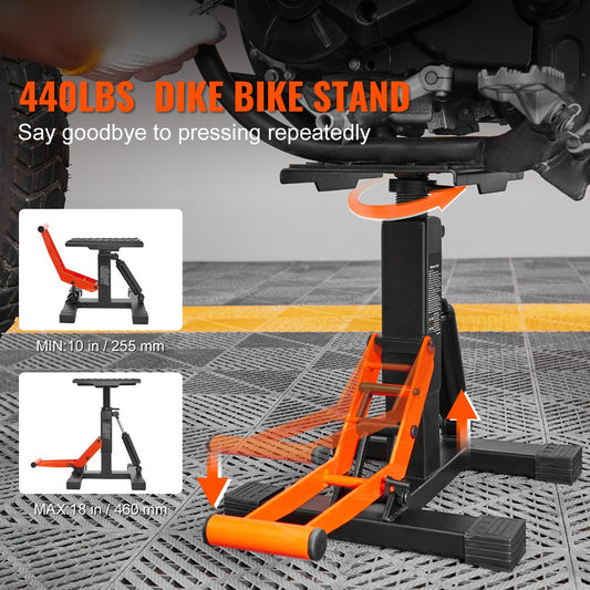 Hydraulic Motorcycle Lift Table 440 LBS Capacity Adjustable Height Repair Stand for Dirt Bike Pit Bike ATV - Smooth Elevation Maintenance Jack