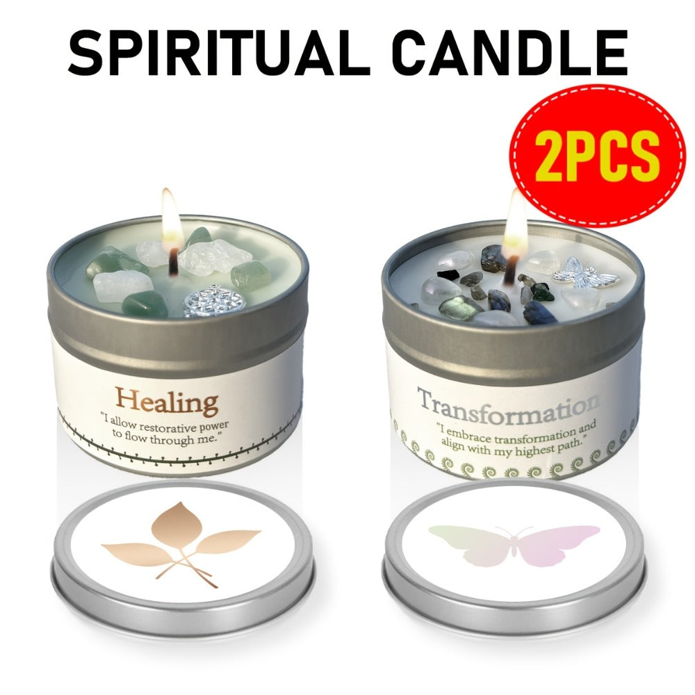 3oz Decorative Tin Candle or Two-Piece Crystal and Guidance Card Set with Multiple Label Pairings
