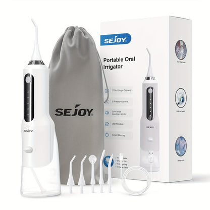 Water Flosser Cordless Five-Mode Design with Five Jet Tips, 1800mAh Battery and Pink or Black Options