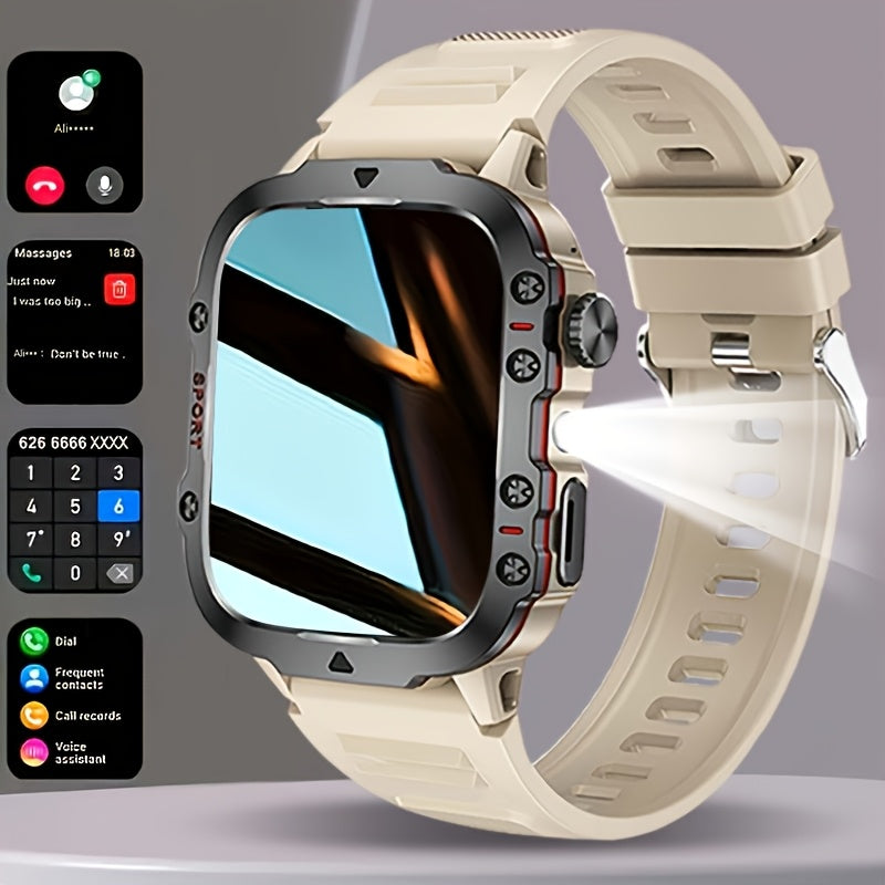 Smartwatch – Men's Outdoor 4.6" HD Touch Screen with Wireless Calling & LED Display, USB Charging, Multiple Sport Modes, Heart Rate…