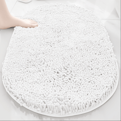 Chenille Bath Mat Non-Slip Super Absorbent Oval Bathroom Rug Soft Plush Carpet for Bathroom Kitchen Bedroom Entryway Indoor Outdoor Pet Dog Mat Machine Washable Multi-Color Multi-Size