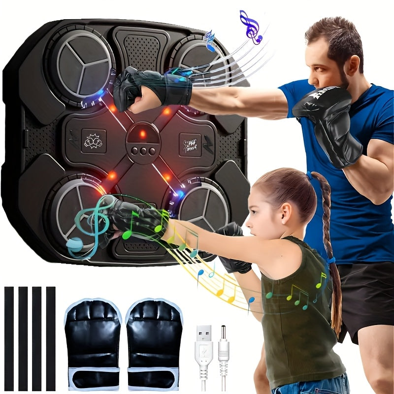 Smart Boxing Reaction Target USB Powered | Sensory Integration Training Pad for Reaction Speed & Rhythm | ABS Plastic Boxing Training Equipment for Kids Adults Ages 3+ Black