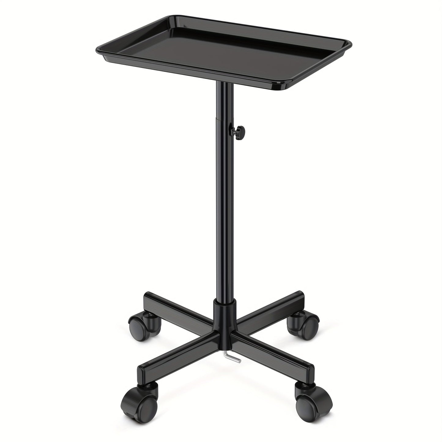 6-Color Premium Aluminum Salon Rolling Tray on Wheels — Adjustable Height Hairdresser Cart, Tattoo Tray, Spa Service Trolley for Nail Tech, Barber & Beauty Studio