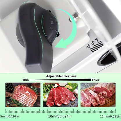 Electric Meat Slicer for Home, 6.7" Stainless Steel Blade, 150W Deli Food Slicer with Adjustable 0-15mm Thickness for Cold Cuts, Cheese, Bread & Vegetables, Easy to Clean