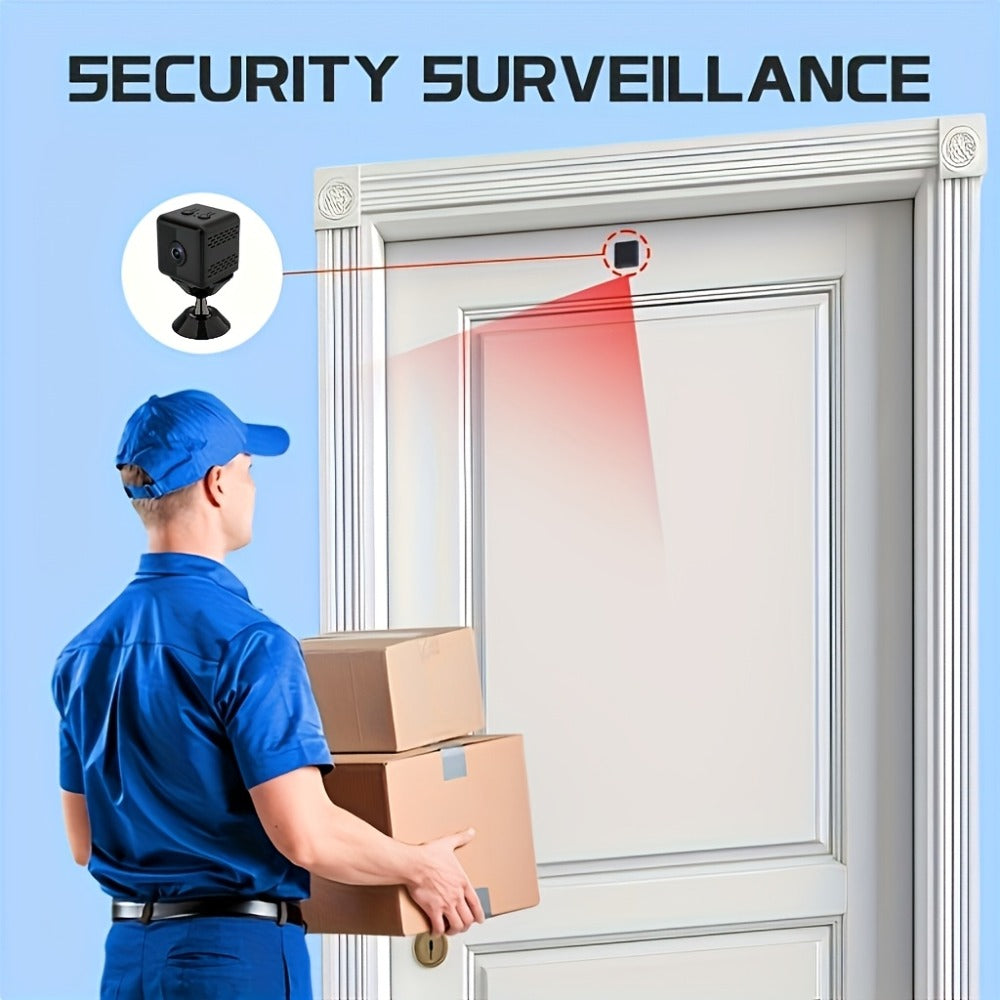 2K Mini Magnetic Security Camera, Continuous Video Recording, Night Vision, 2.4G WiFi, USB & Battery Dual Power