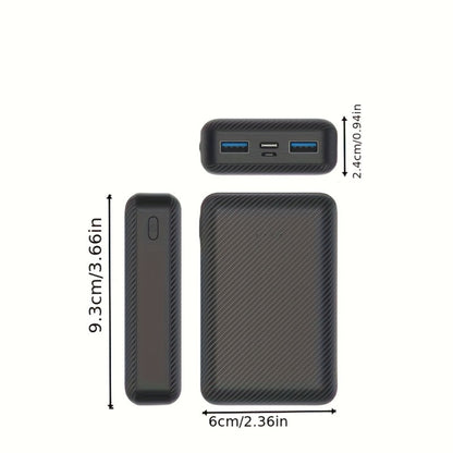 Power Bank 20000mAh 5V/3A for Heated Clothing with Dual USB Output and USB-C/Micro Input for Winter Wear