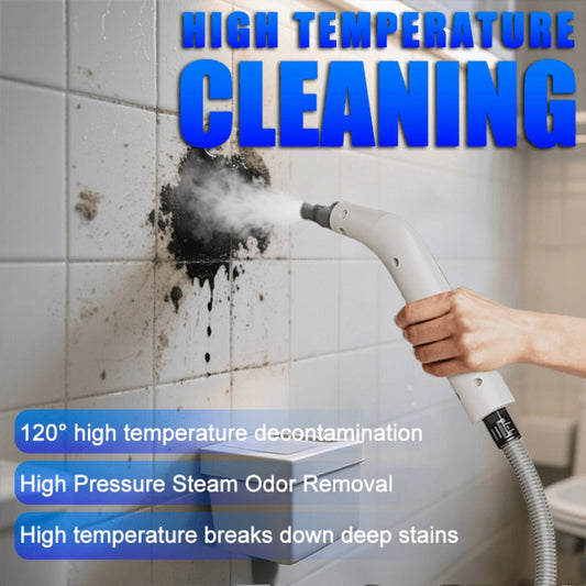 Steam Cleaner, 1200W Handheld High-Temperature Model with Flexible Hose and Interchangeable Cleaning Attachments