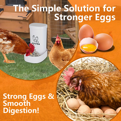 Two-Piece White Poultry Supplement Feeder Set with Separate Oyster Shell and Grit Containers