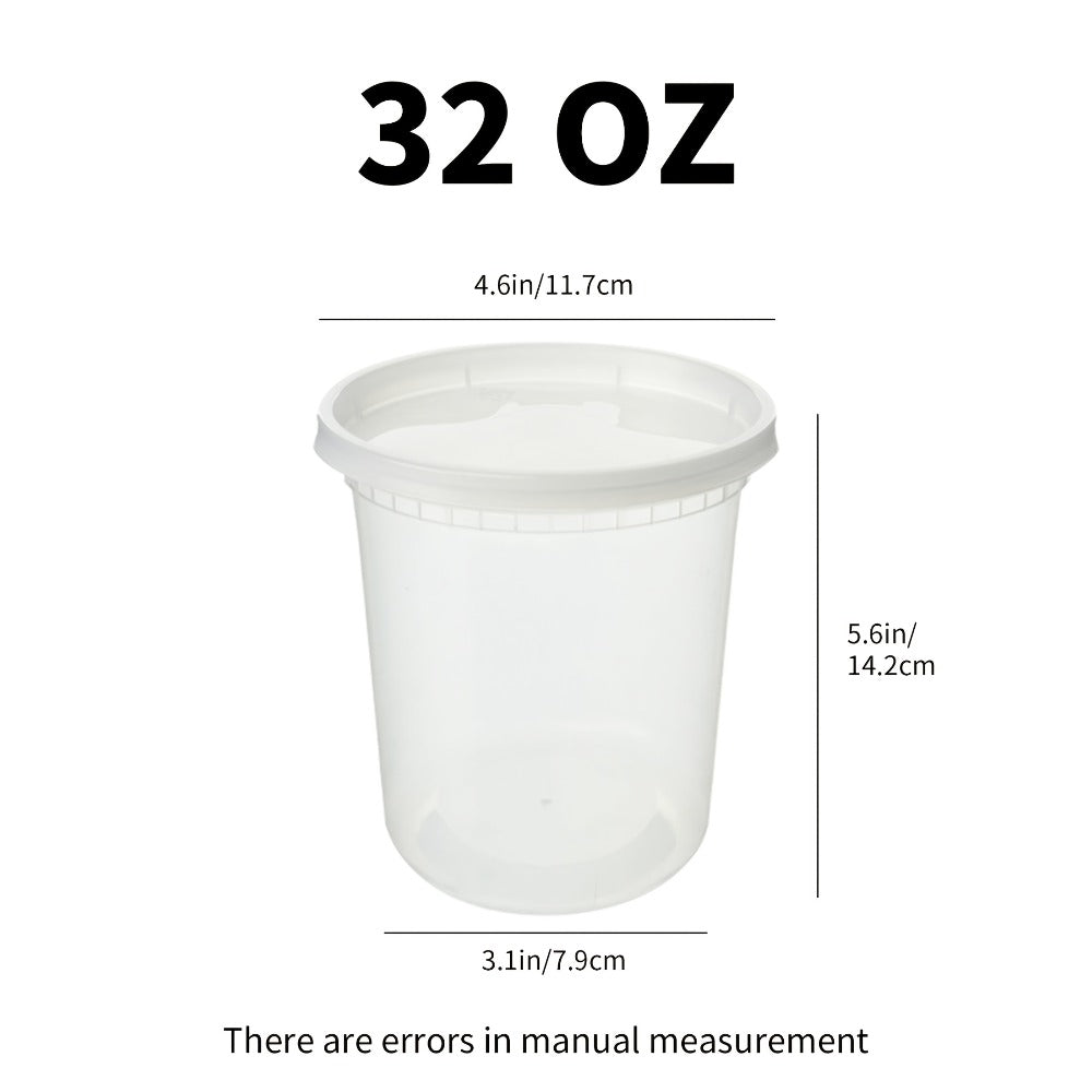 Food Storage Containers 48-Set 32 oz PP Cup and Lid Pack for Microwave Reheating, Freezer and Top-Rack Dishwasher Use