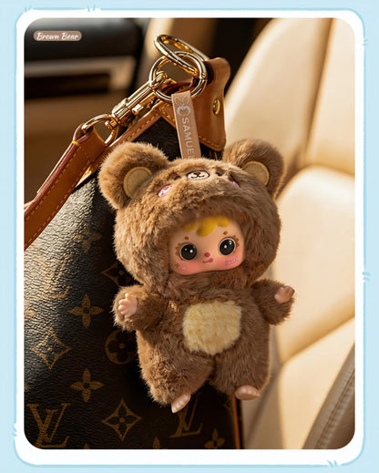 Kawaii Plush Keychain Charm – Cute Pet Healing Doll Rabbit Bear Stuffed Animal Bag Pendant, Random Style, Birthday Gift for Girls & Teens