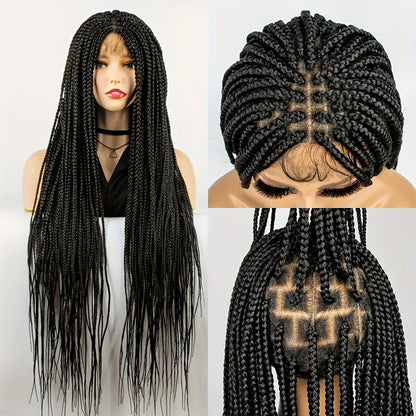 Long Box-Braid Wig with Full Lace Cap in 26- or 38-Inch Lengths and Four Lettered Color Options
