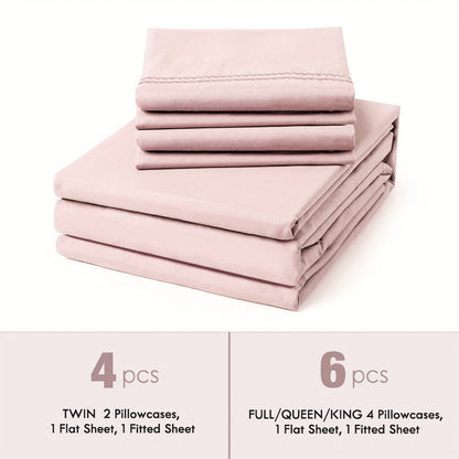 Bed Sheet Set Sanded Polyester Microfiber with 35–39 cm Pocket and Solid or Stripe Pattern Options