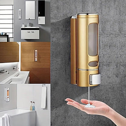 Wall-Mounted Soap Dispenser with 53 oz 1500 ml Source Capacity and Black, White or Golden Finish