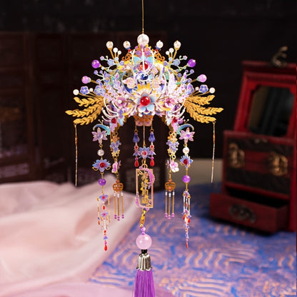 3D Metal Phoenix Crown Model Kit with Qingluan Ornament or Wutong Tree Display Bracket Checkout Options