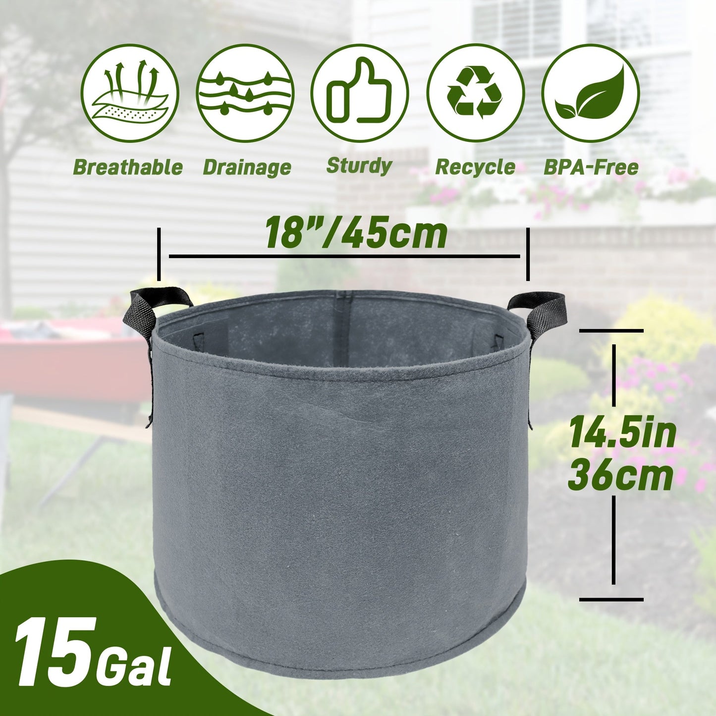 5/7/10/15 Gallon Plant Grow Bags, 7Pack Colourful Fabric Planters Plant Pots Garden Bags To Grow Vegetables With Reinforced Handles, Aeration Growing Bags For Flower Fruit