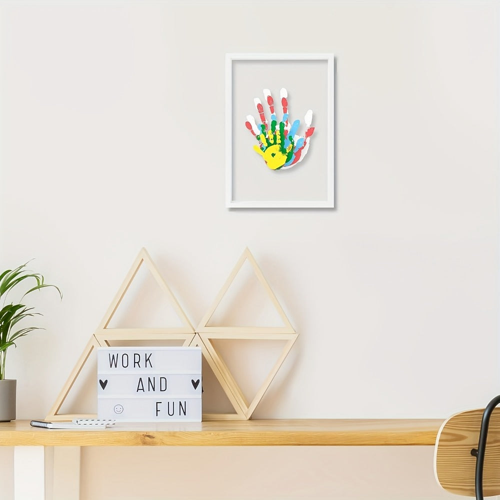 Family Handprint Kit with 4 Slots & 6 Colors – Memory Frame Keepsake Gift