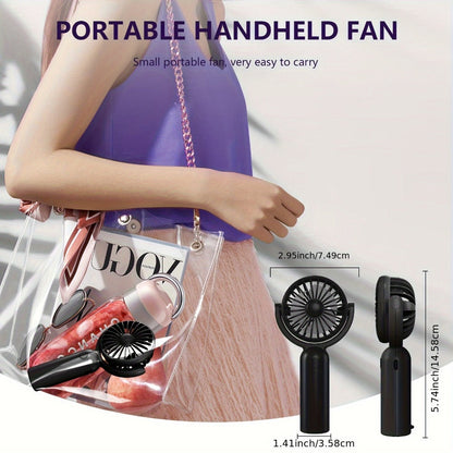 Mini Handheld Fan Set with Pivoting Heads, Three Speeds, USB-C Charging and 3- or 6-Piece Color Packs