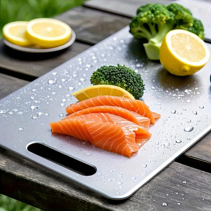 Cutting Board Titanium Double-Sided Prep Surface with Carry Handle in a 14 x 10-Inch Single-Board Format