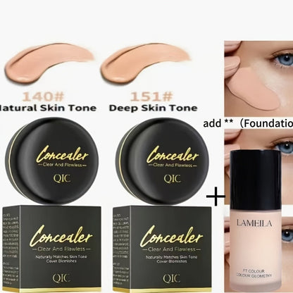 Two-Piece Concealer Cream Set with Matte Finish and Buildable Coverage for Spots and Everyday Face Makeup