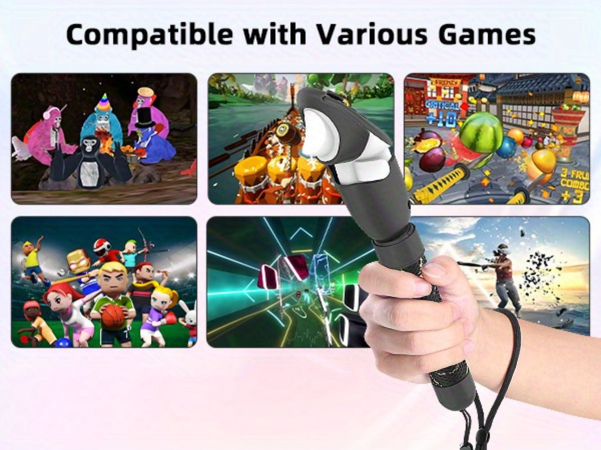 Meta Quest 3S Controller Handle Extension Grips, 3-in-1 VR Handle Attachments for Beat Saber, Golf+