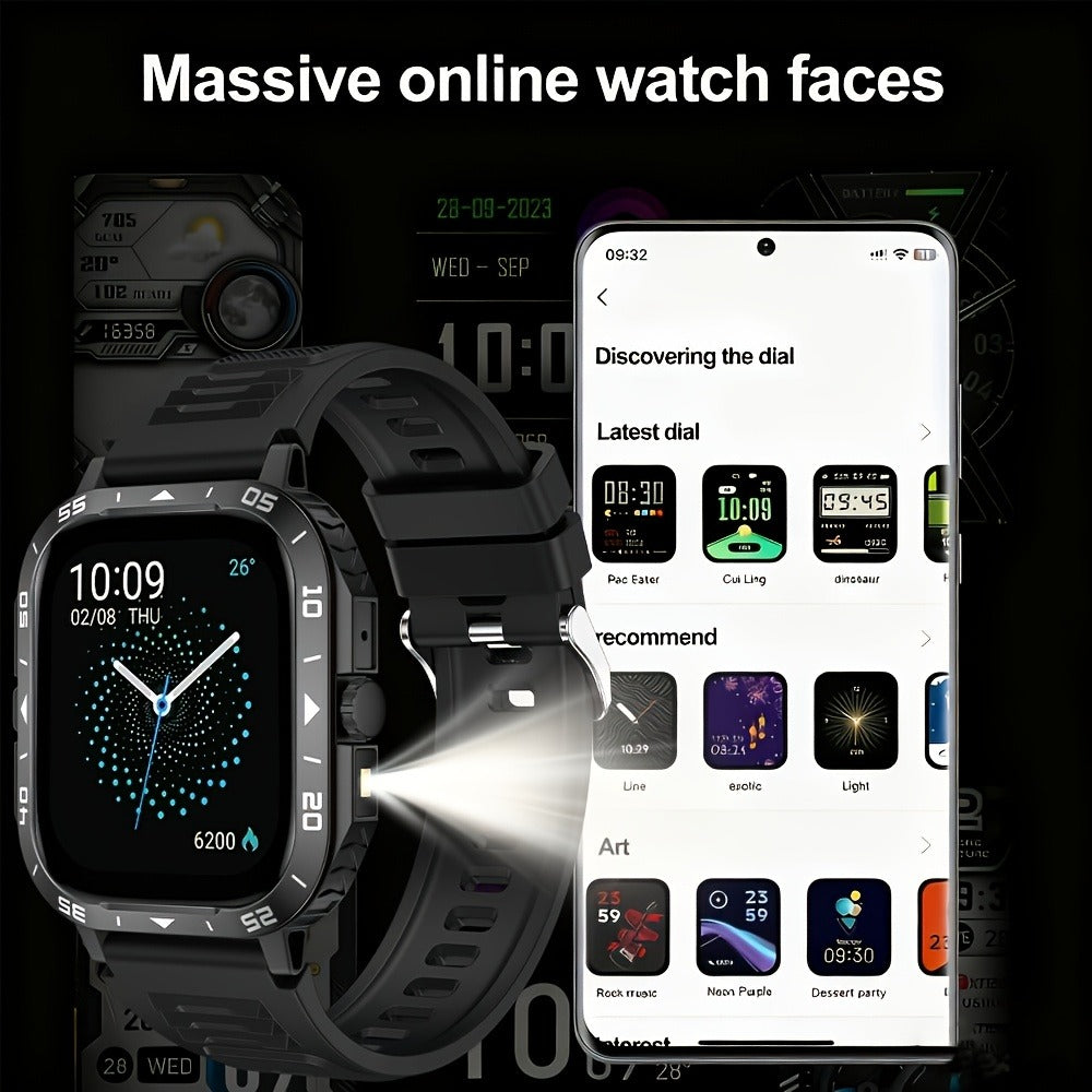 Smartwatch with Music Player Stopwatch LED Lighting Wireless Calling Multi Sport Mode Heart Rate Sleep Fitness Tracker iPhone Android Compatible Men Women Gift Black Gold Metal Strap