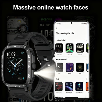 Smartwatch with Music Player Stopwatch LED Lighting Wireless Calling Multi Sport Mode Heart Rate Sleep Fitness Tracker iPhone Android Compatible Men Women Gift Black Gold Metal Strap