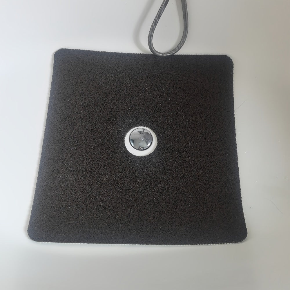 24-Inch Square PVC Loofah Shower Bath Mat with Drain Holes in Grey, White or Beige Color Options