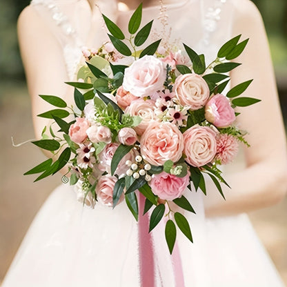 Artificial Flowers Pink and White Rose Combo Box for DIY Bridal Bouquets, Centerpieces and Party Decor