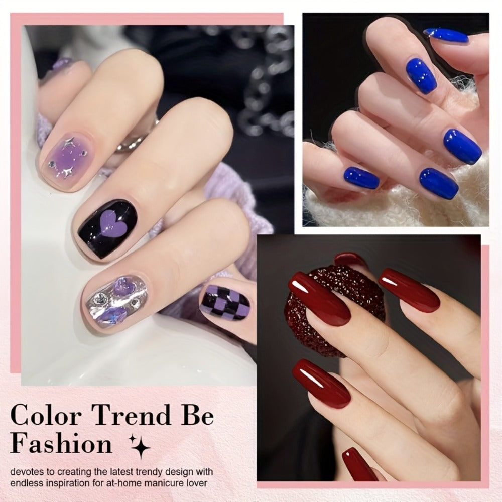 Gel Nail Polish Set with LIMEGIRL Label, 6 Fall Winter Glitter and Solid Colors, Two Palettes